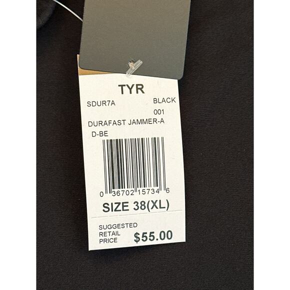 TYR Men's Standard Durafast One Jammer Swimsuit Shorts Black UPF Size 38 / XL - Picture 4 of 6